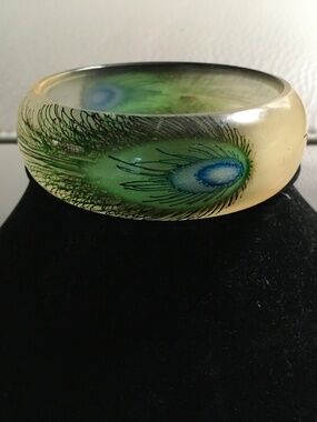 Peacock Bangle Bracelet - Vintage